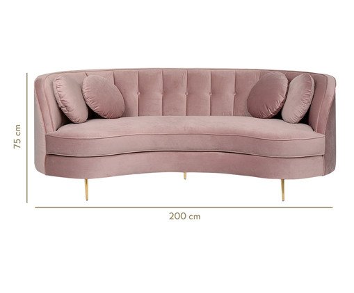 Sof&aacute; Living em Veludo Marilyn Ros&eacute; image number 7