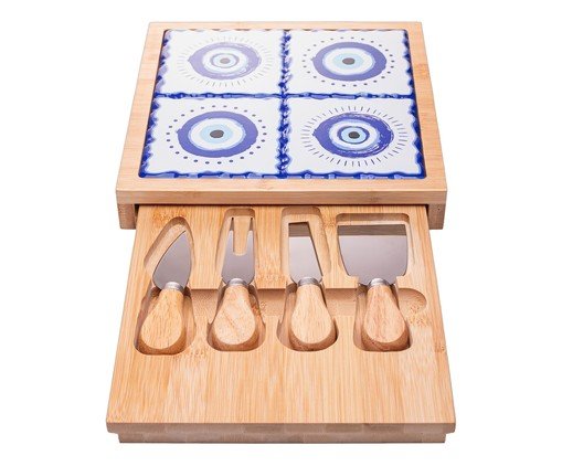 Jogo de Tab&uacute;a com Talheres para Queijo Greek Natural image number 0