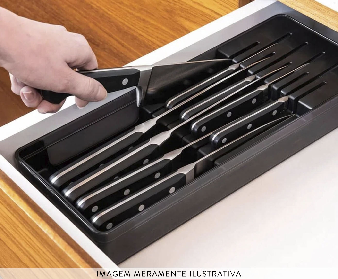 Organizador de Facas Clear - Preto Fechado - image 1