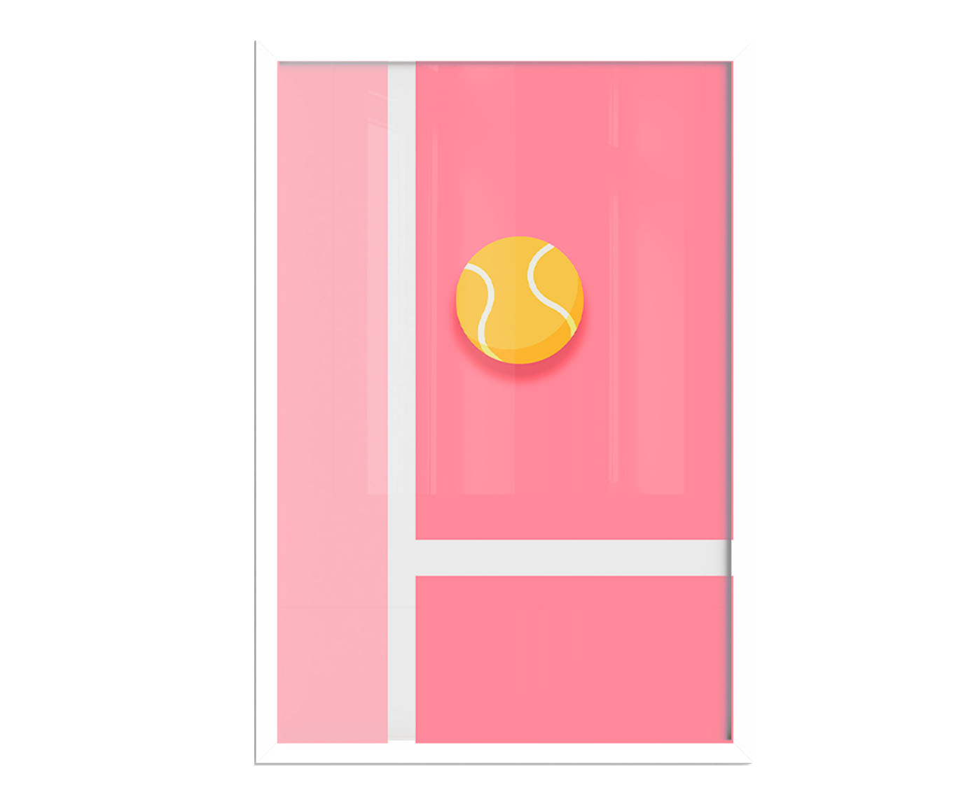 Quadro Pink Tennis com Moldura Branca image number 1