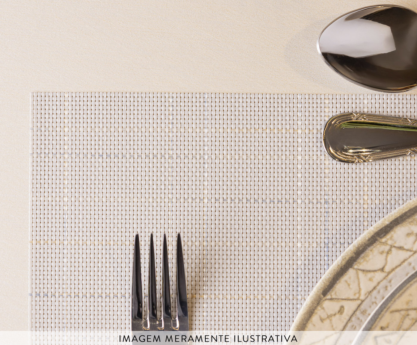 Lugar Americano Weave Cinza image number 3
