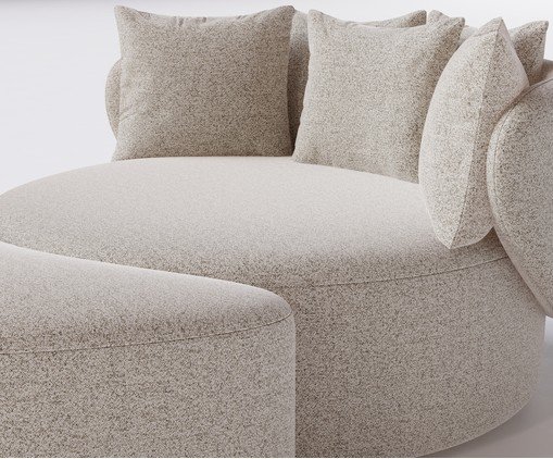 Chaise Luna com Puff Bege image number 4