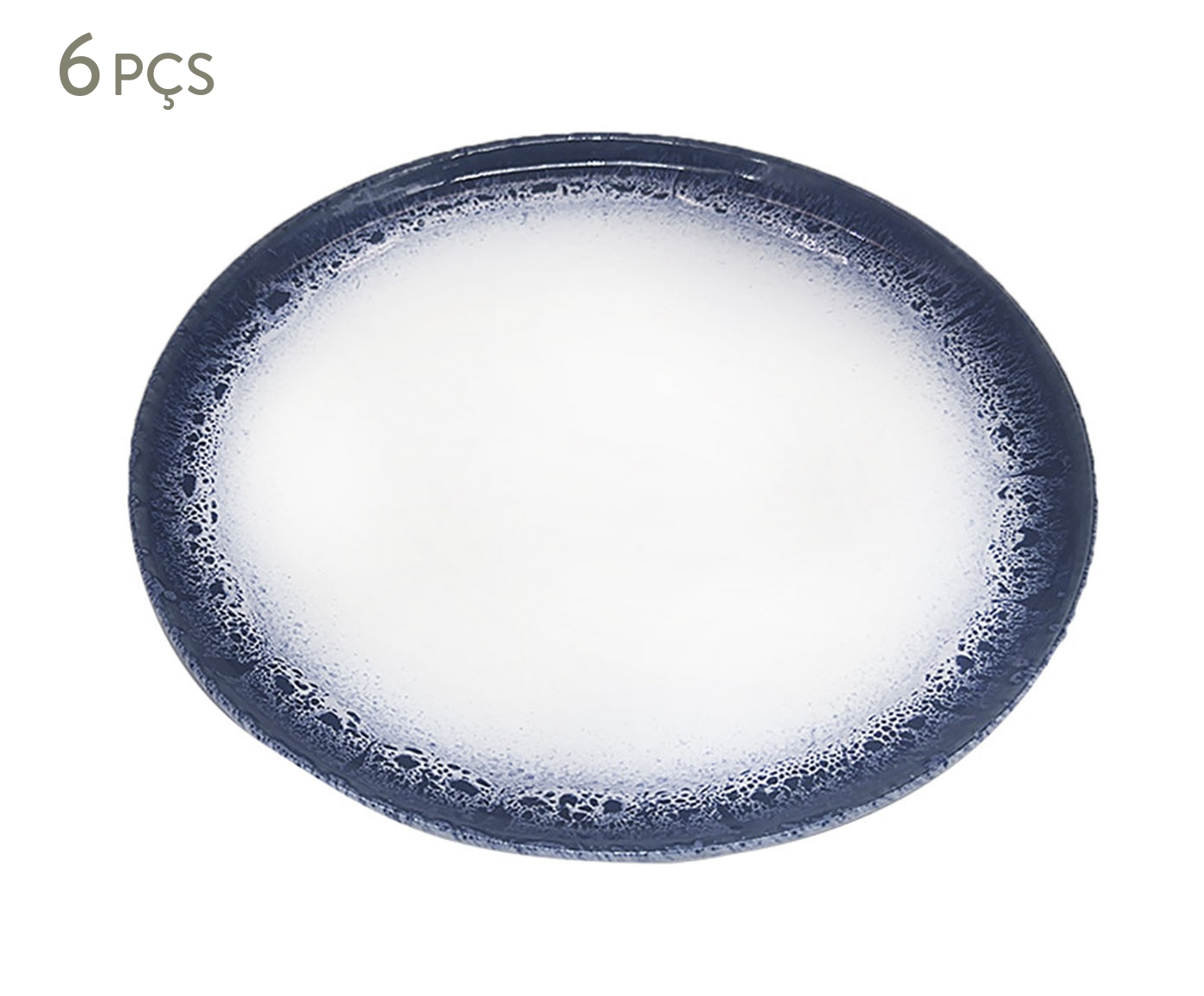 Jogo de Prato em Porcelana Crique Branco e Azul - image 0