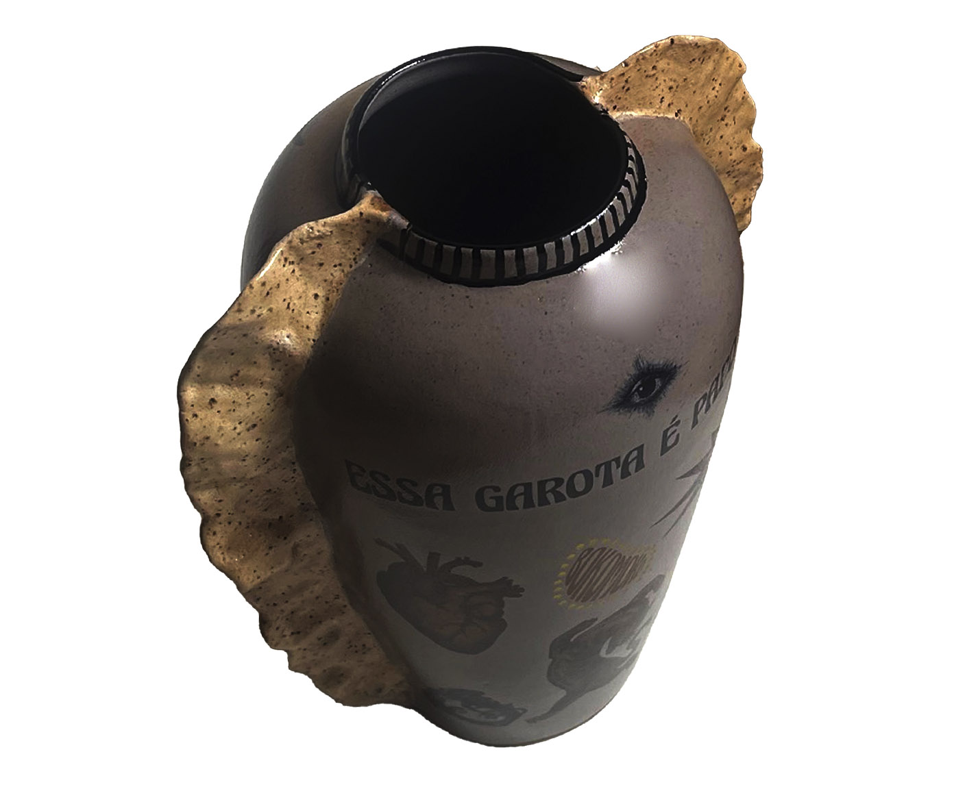 Vaso &Acirc;nfora Guelras Cer&acirc;mica Cinza image number 0