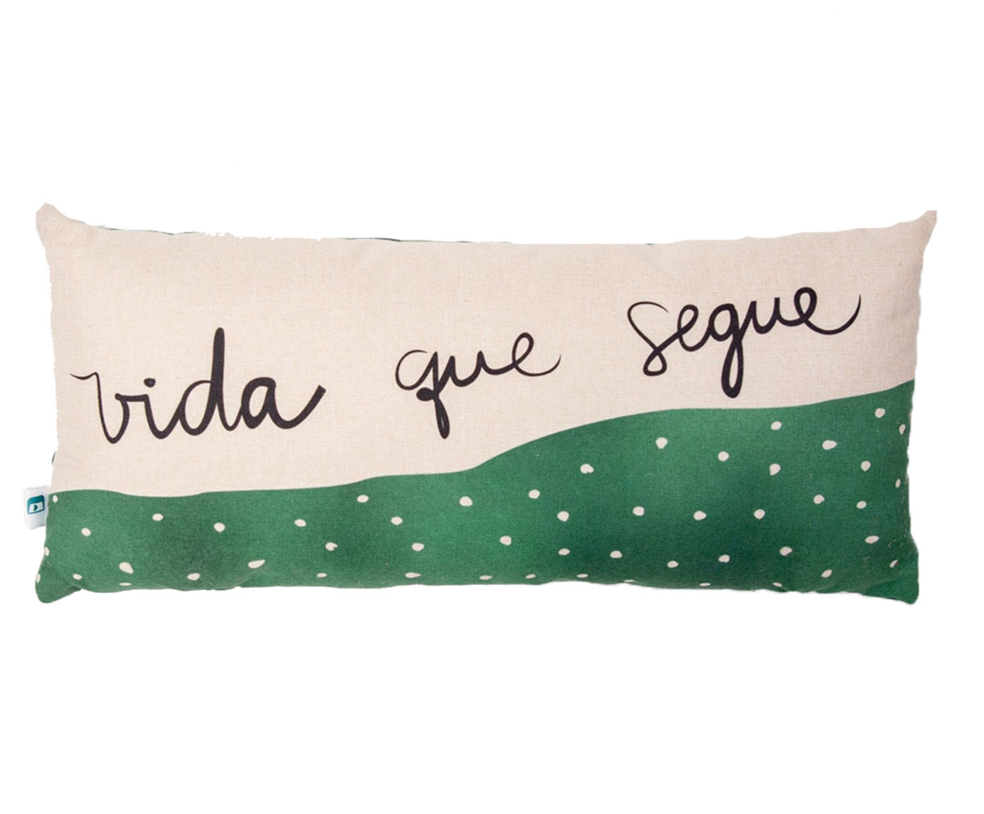 Almofada Baguete Vida Que Segue Verde e Bege image number 0