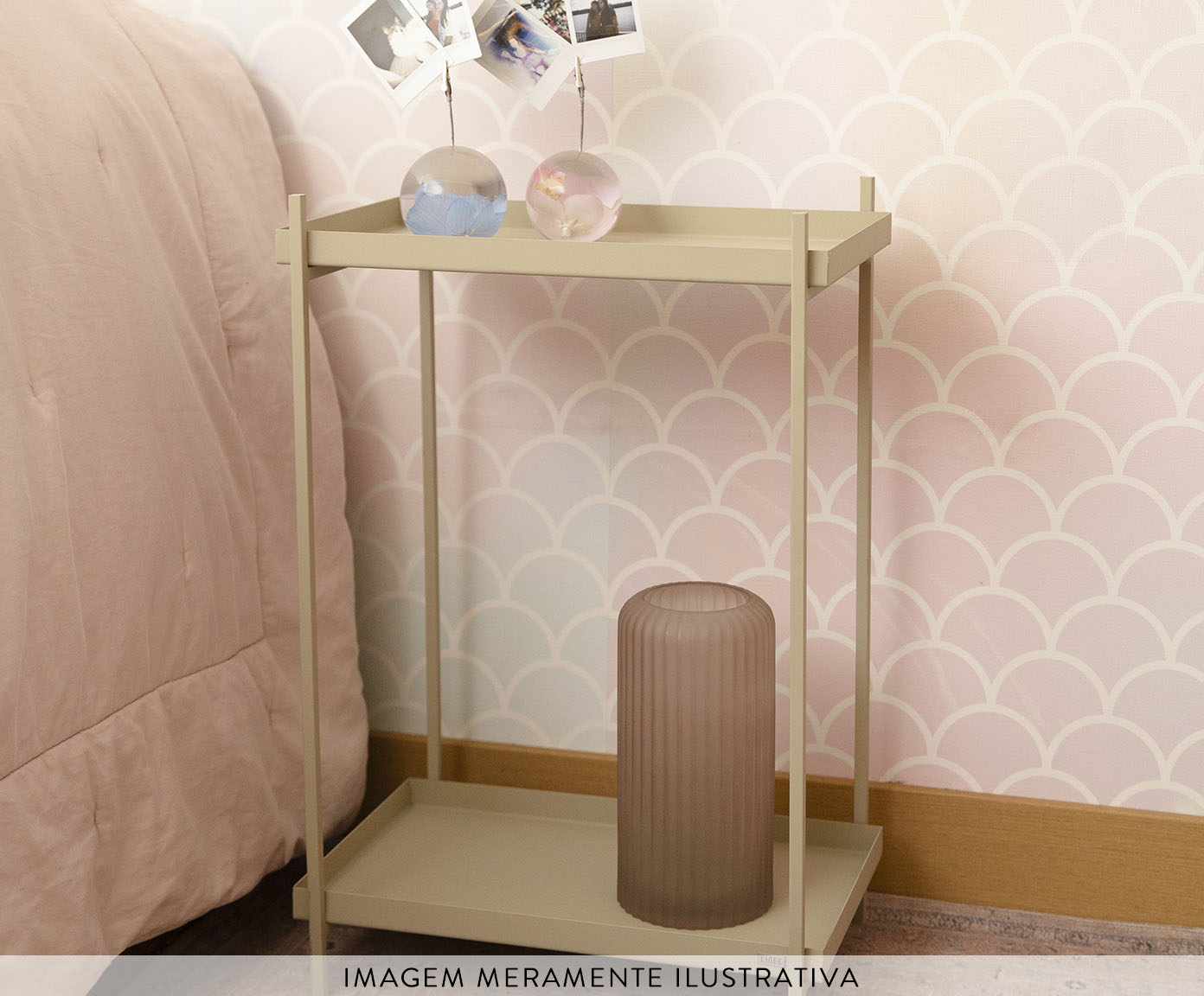 Mesa de Cabeceira Slim Wire Taupe image number 1