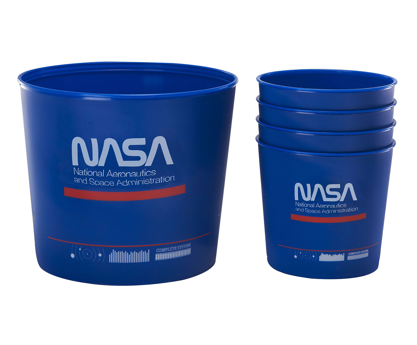 Jogo de Baldes para Pipoca Nasa Azul - image 0
