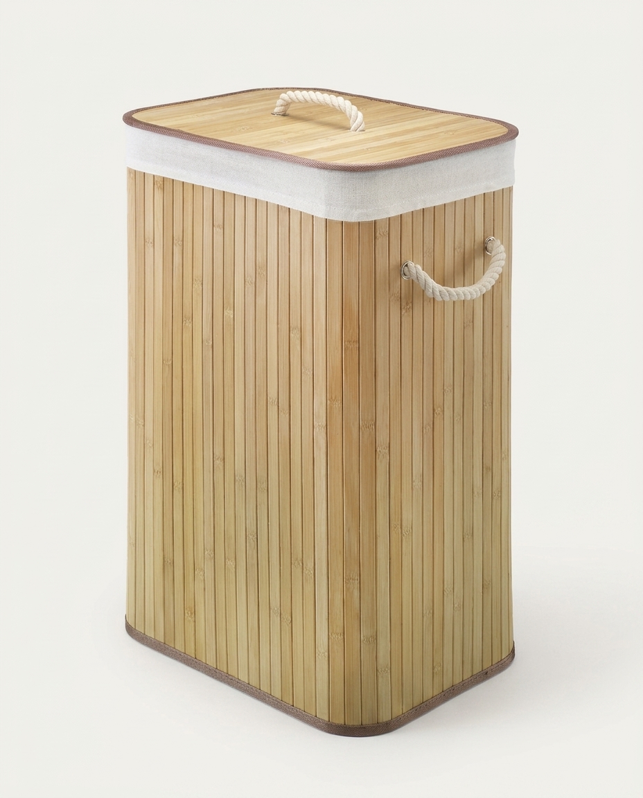 Cesto de Roupa Everest Bambu Bege image number 3