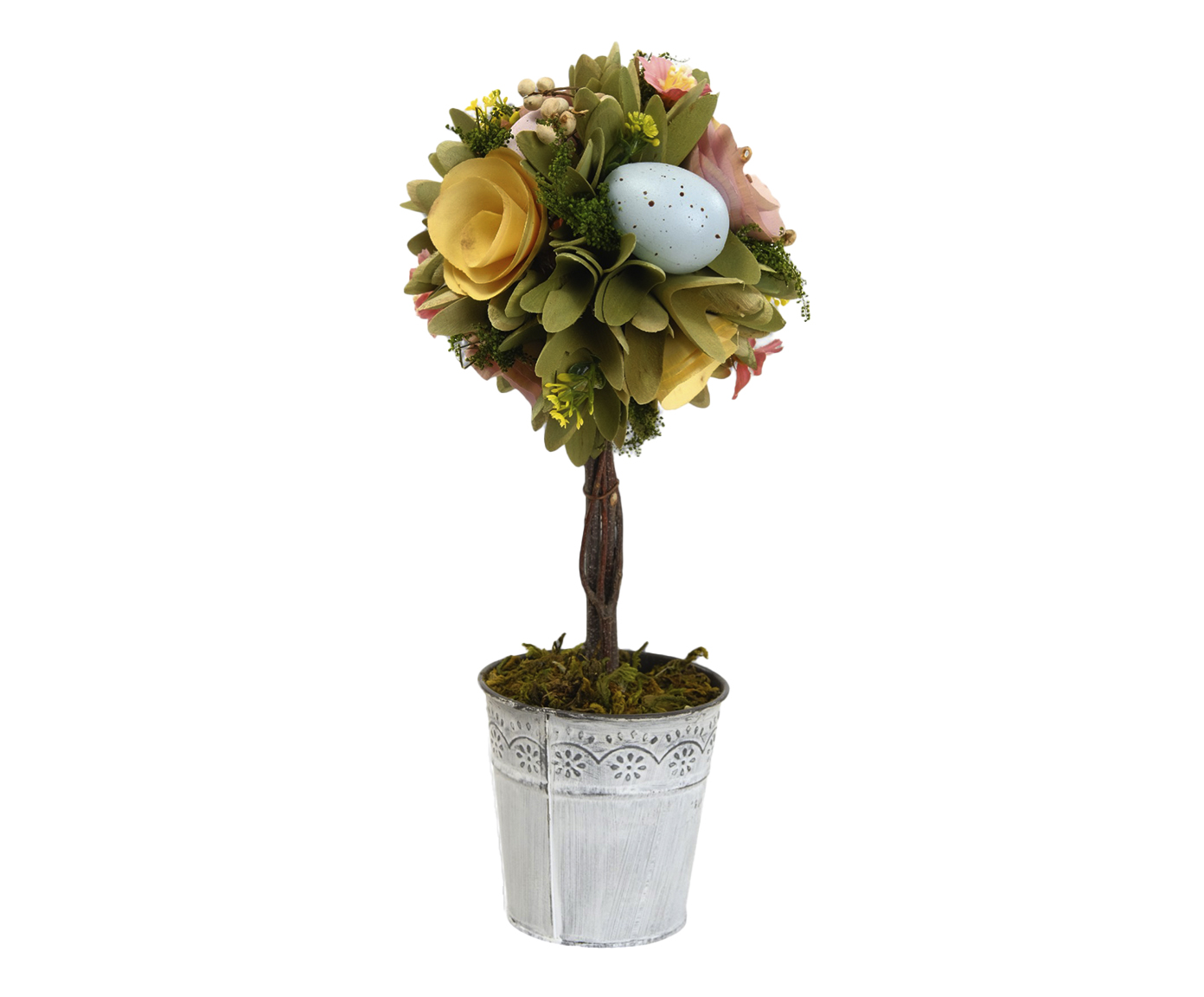 Topiaria Decorativa com Flores e Ovos image number 0