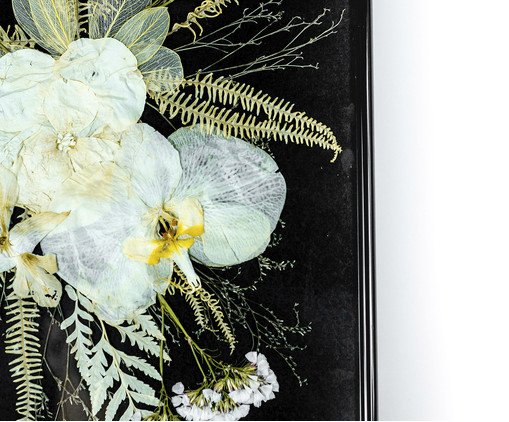 Jogo de Quadros Decorativos Retangular Floral Preto image number 3