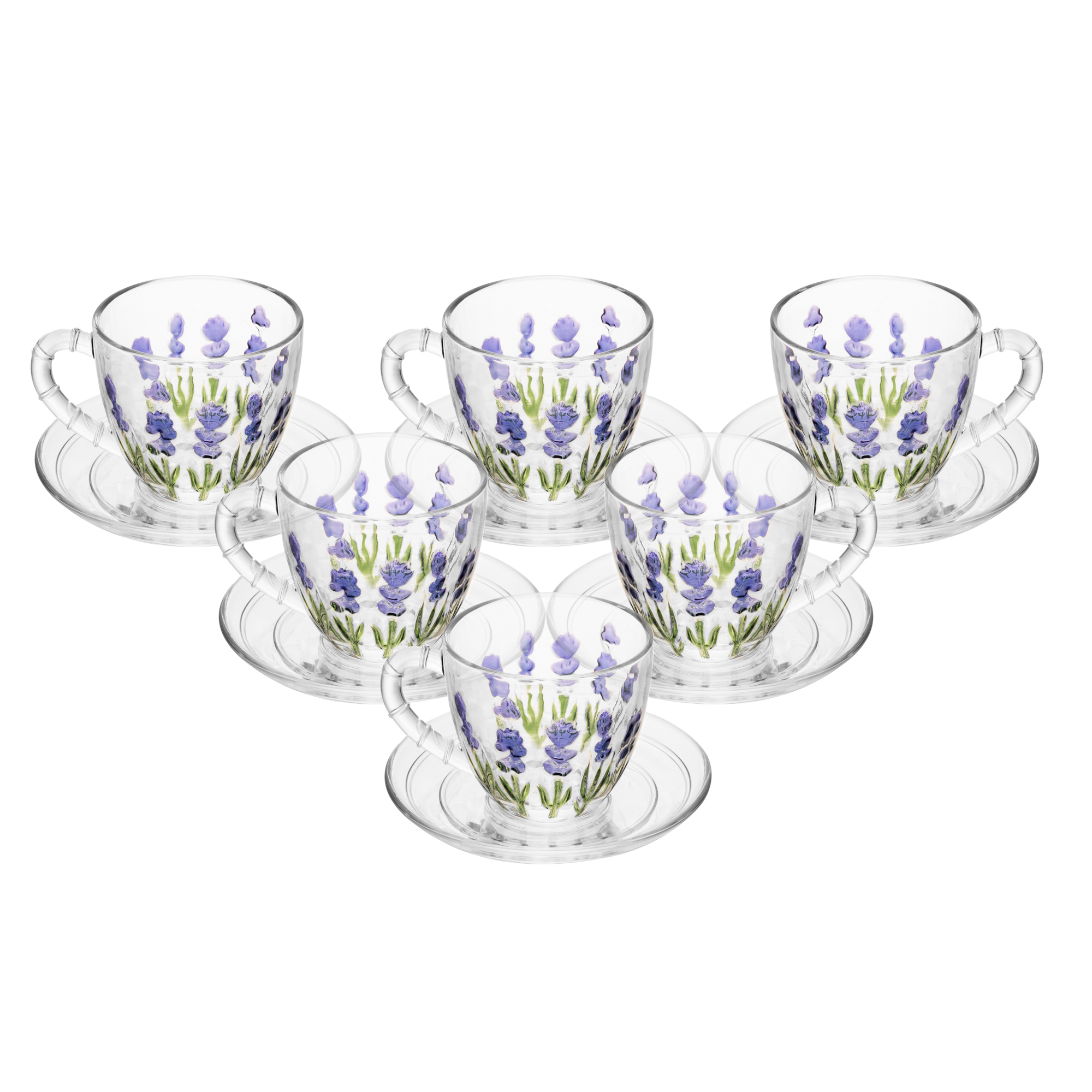 Jogo de X&iacute;caras para Caf&eacute; Lavanda Hand Painting image number 1