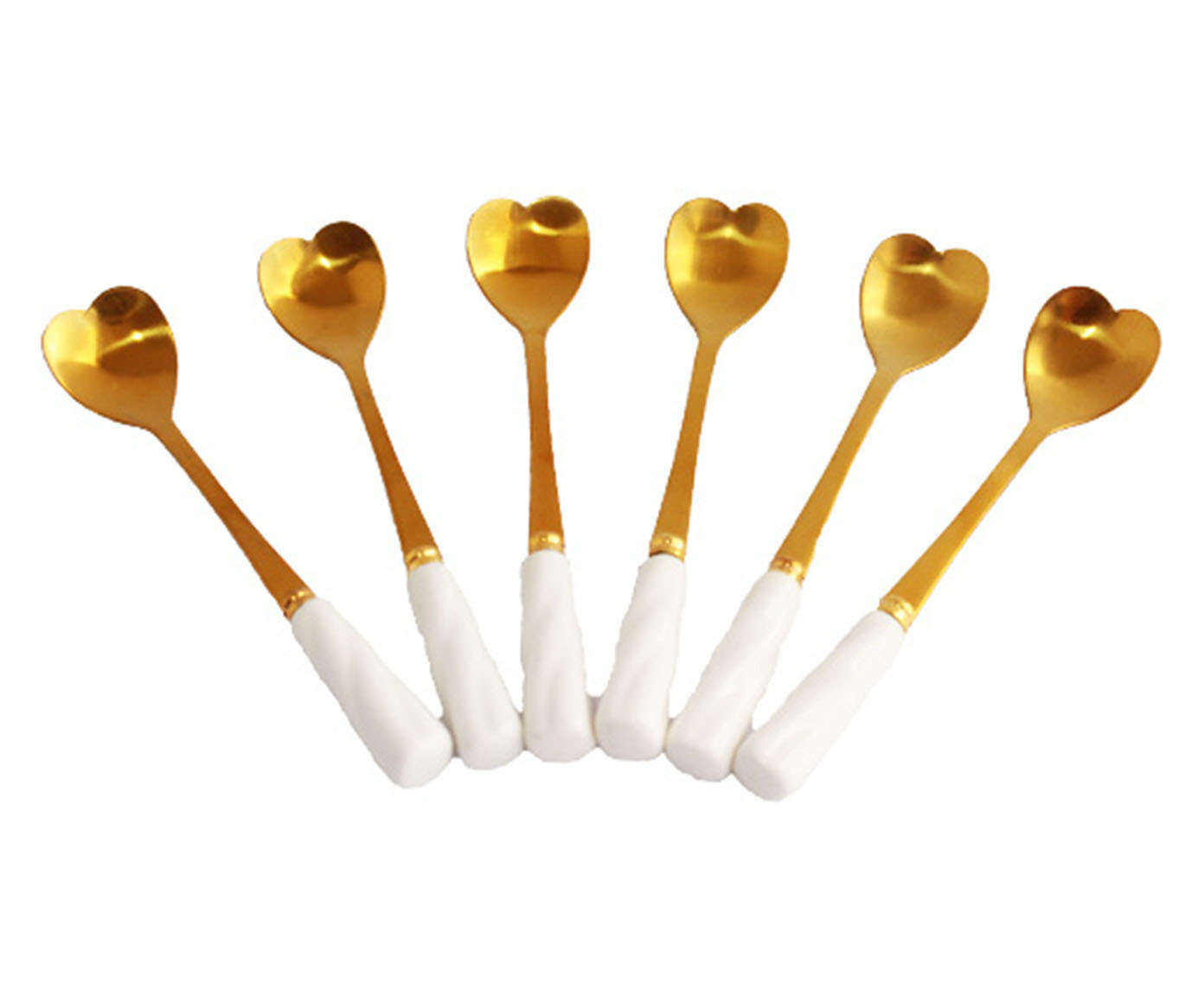 Jogo de Colheres de Sobremesa em Inox Heart Branco image number 0