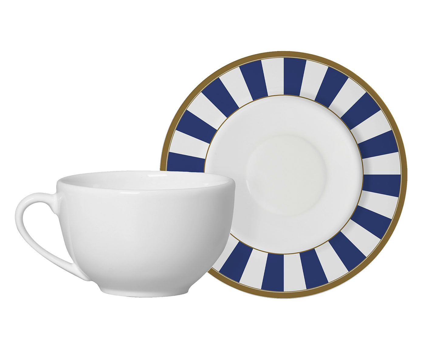 Jogo de X&iacute;caras de Ch&aacute; com Pires Stripe Azul - image 0