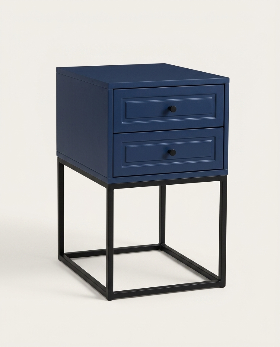 Mesa de Cabeceira Bonn Azul e Preto - image 0