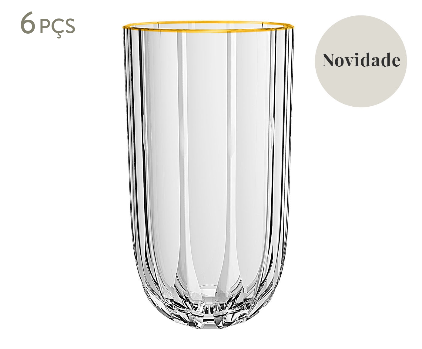 Jogo de Copos com Borda Dourada Iara - image 0