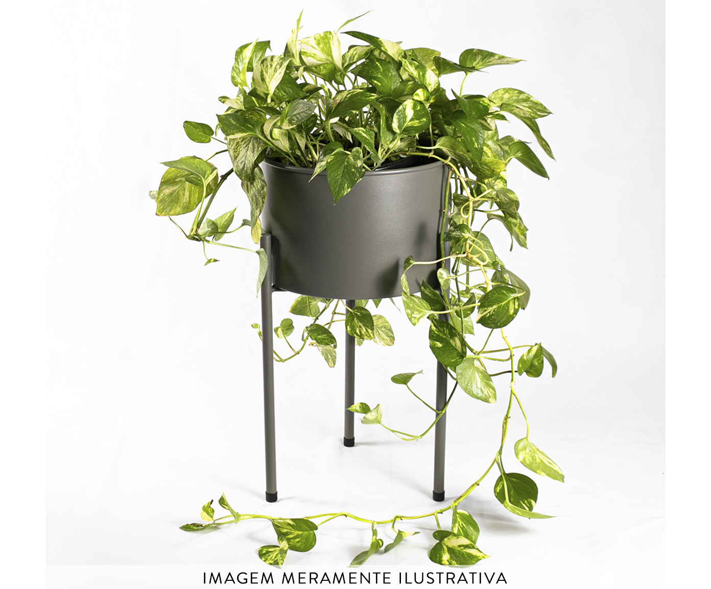Suporte de Plantas com Vaso Humait&aacute; 2.0 Cinza - image 1