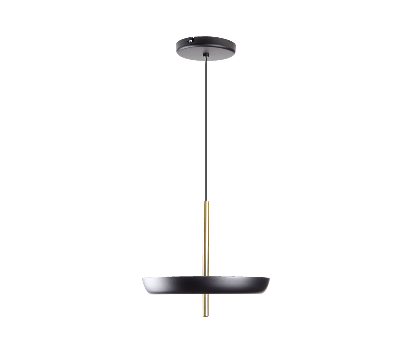 Pendente Dalu Indireto Bivolt - Preto e Dourado Escovado image number 1