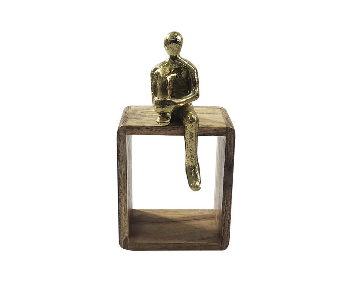 Escultura com Base em Madeira Echo - Dourado - image 0