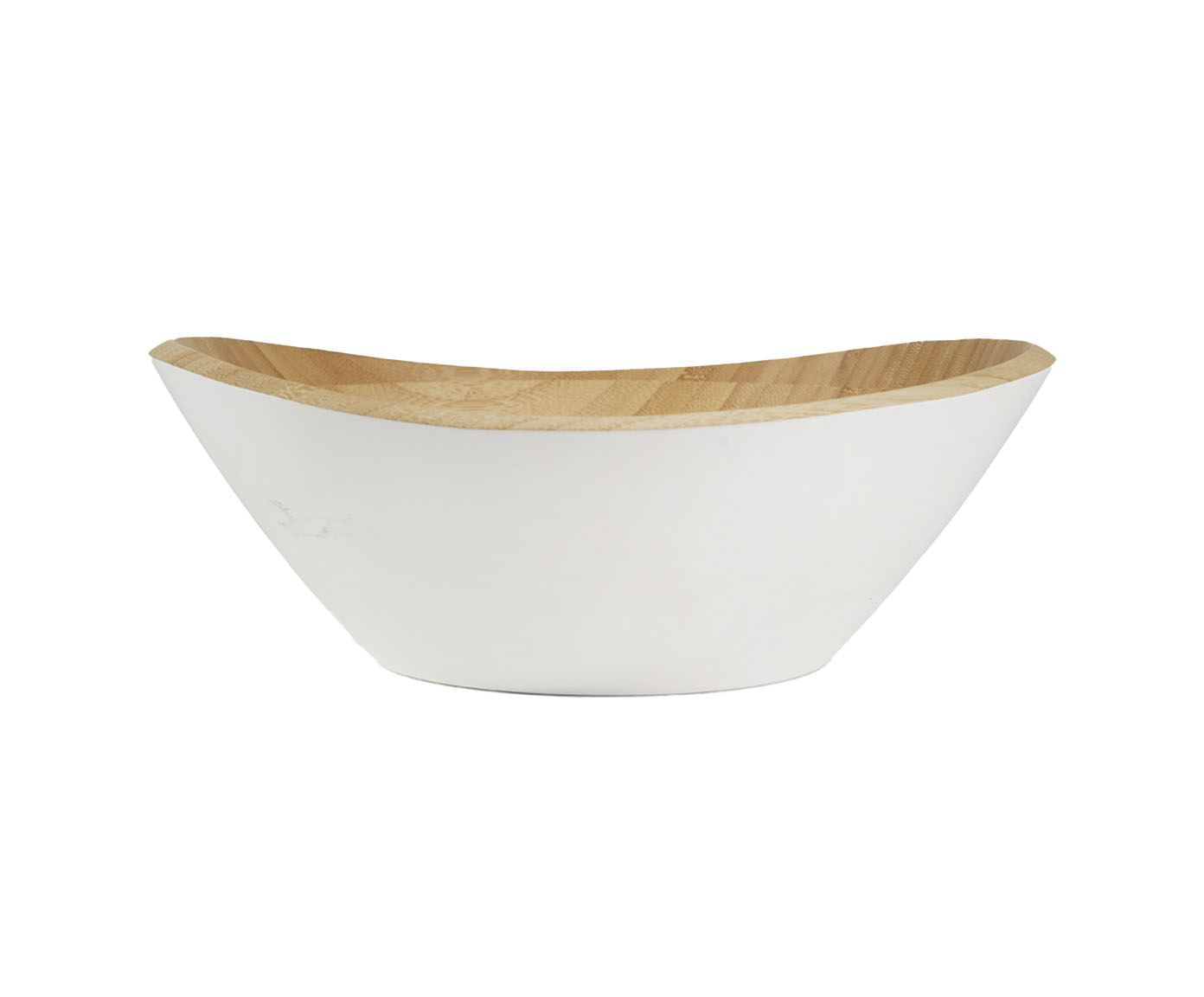 Saladeira Oval em Bambu Branca - image 0