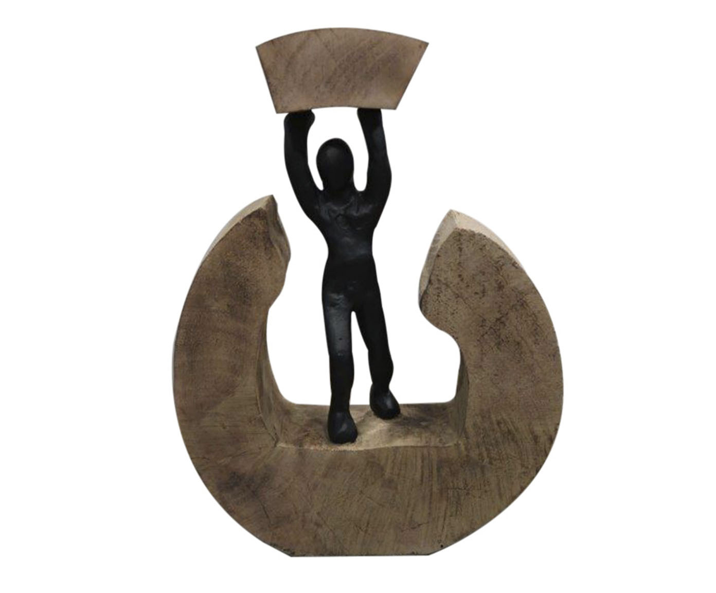 Escultura em Madeira Carry - Marrom image number 0