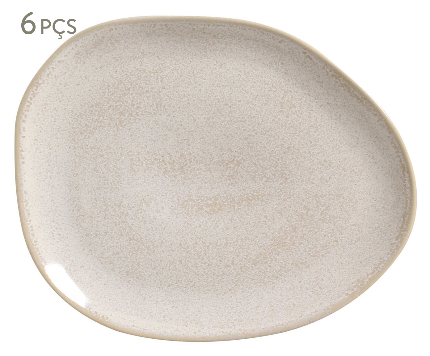 Jogo de Pratos Raso Oval Org&acirc;nico Latte Cru image number 0