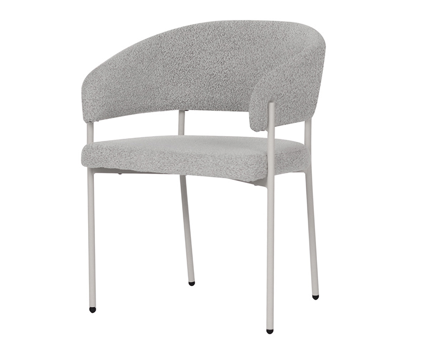 Cadeira Bari Boucle Cinza Base Off White image number 0