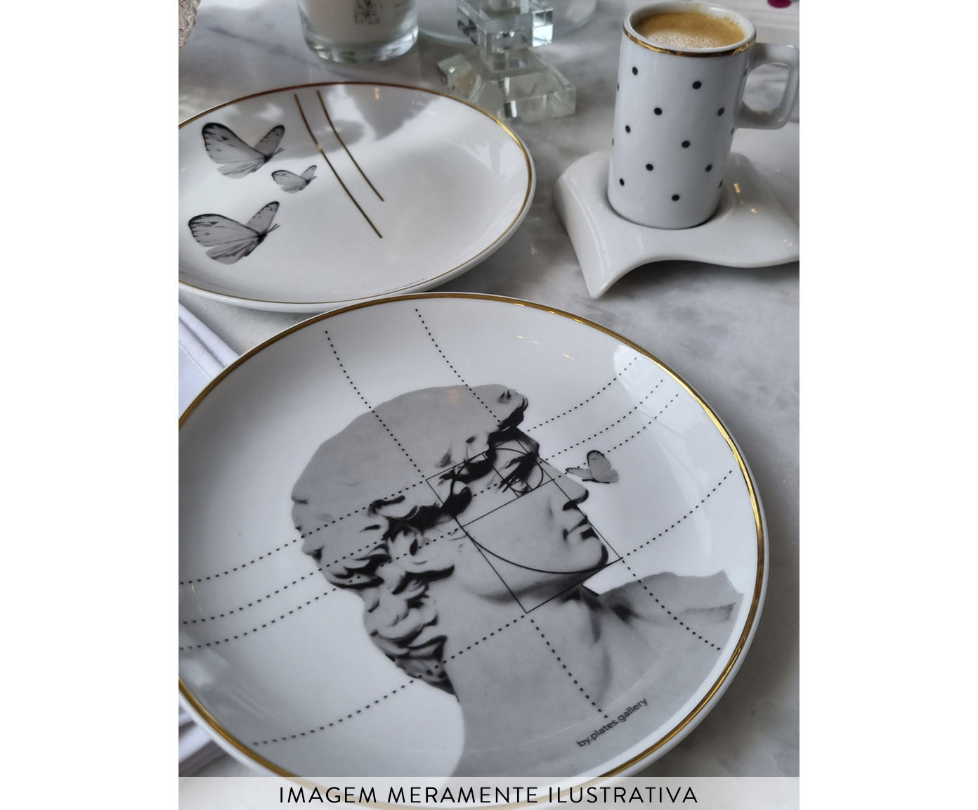 Prato de Porcelana Davi Propor&ccedil;&atilde;o &Aacute;urea - image 1