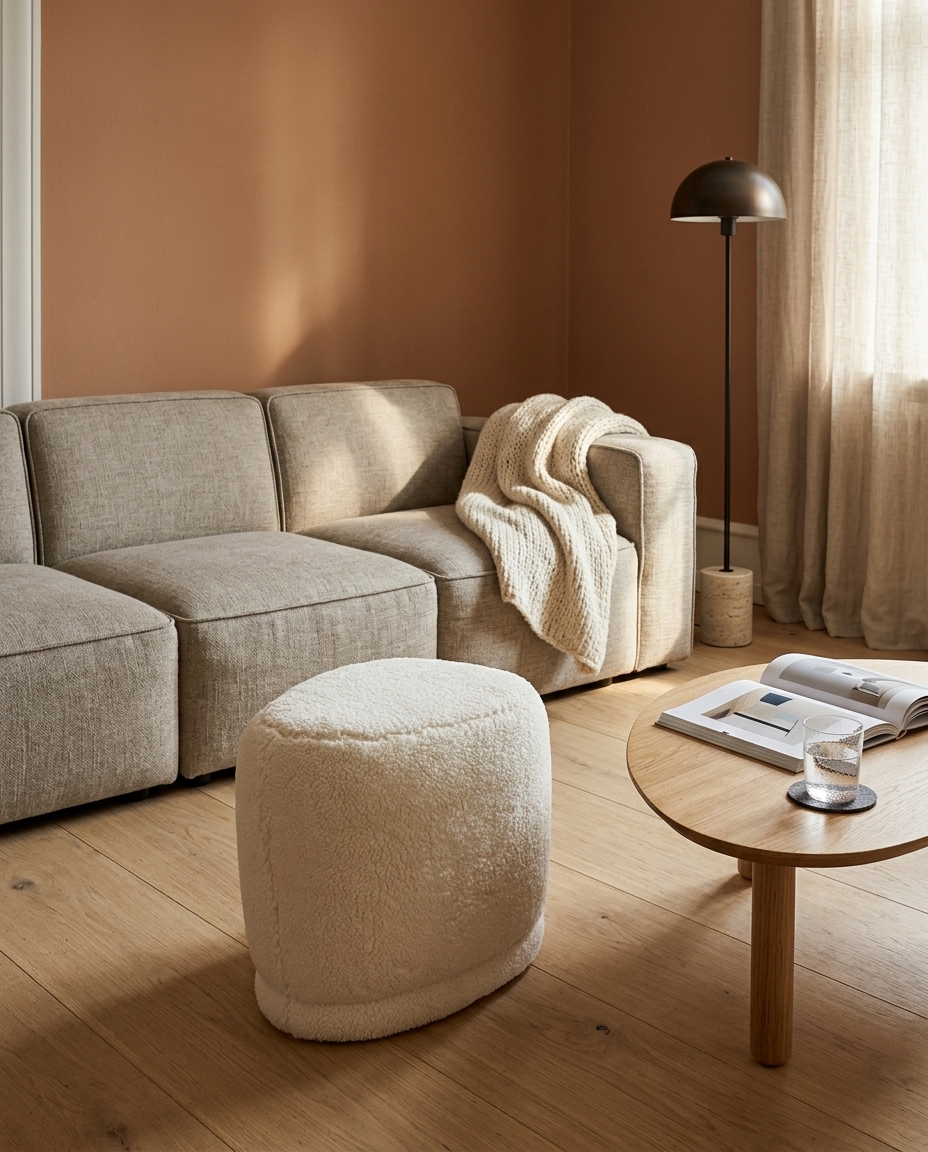 Puff Petit em Boucle Longo Off-White - image 1