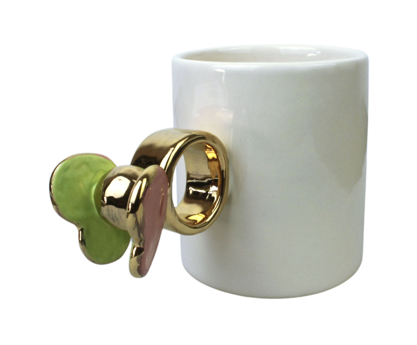 Caneca Butterfly Branca, Verde com Ouro image number 0