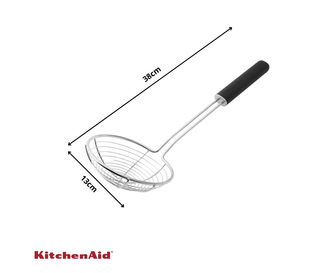 Escumadeira para Fritura em A&ccedil;o Inox Kitchenaid Preta - image 1