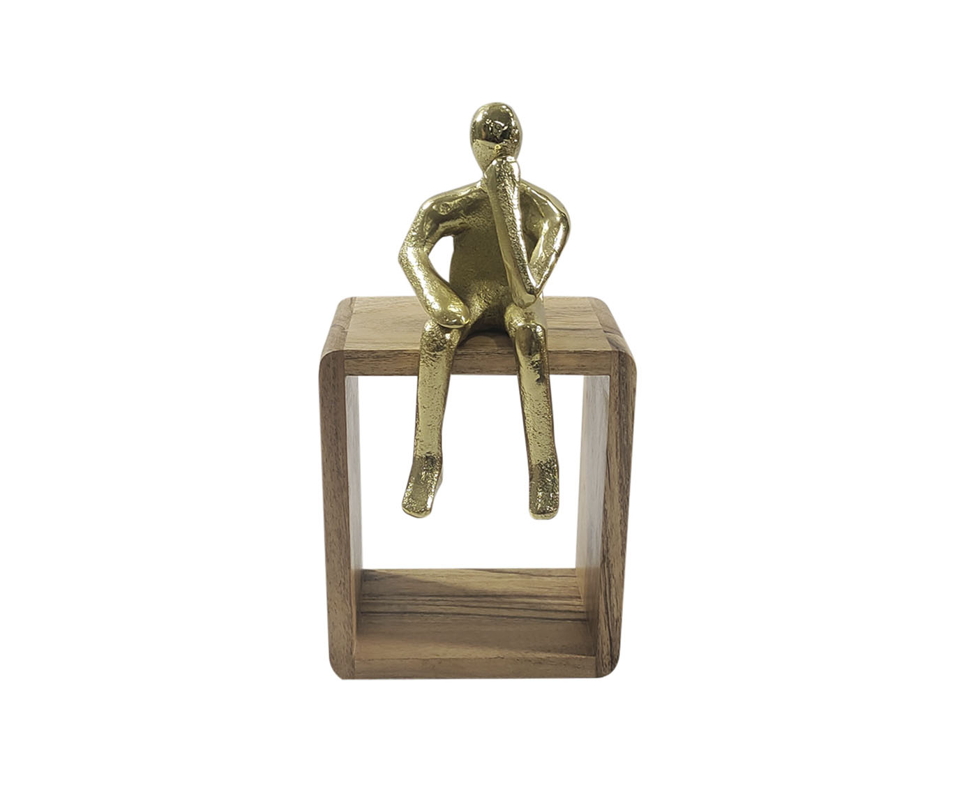 Escultura com Base em Madeira Eddie - Dourado image number 0