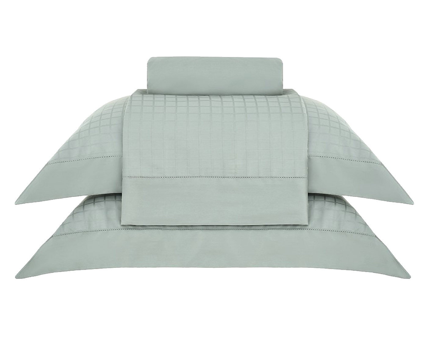 Jogo de Len&ccedil;ol Damask Square Verde 300 Fios - image 0