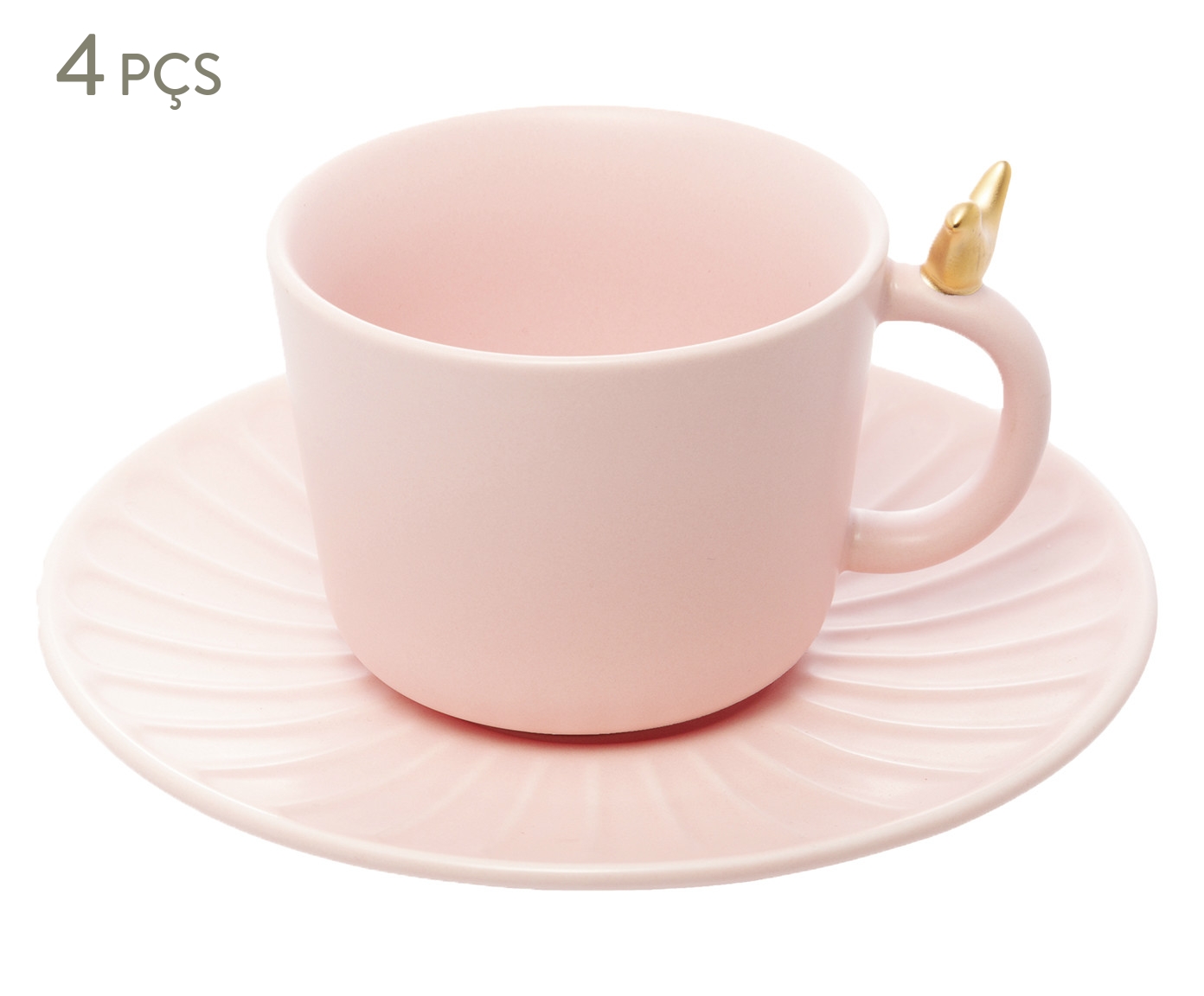 Jogo X&iacute;caras de Ch&aacute; Colibri com Pires Rosa - image 0