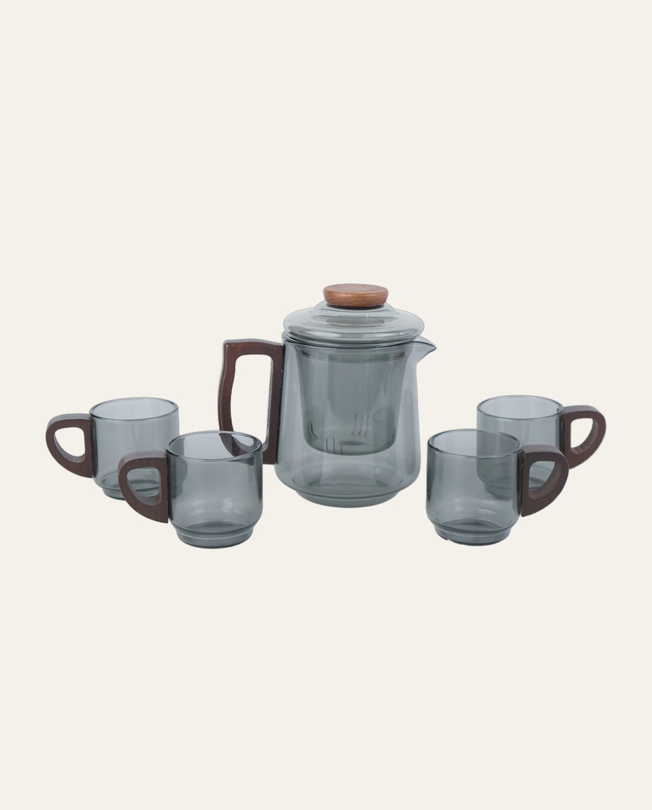Jogo de Jarra e Canecas Noir Glass - image 0