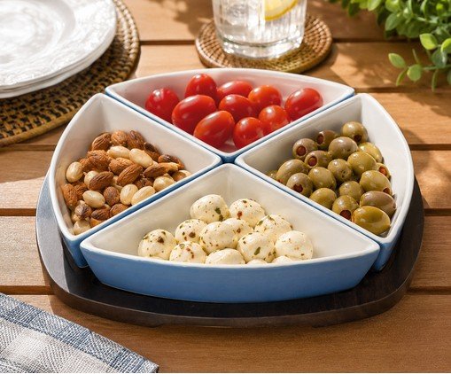 Jogo de Petisqueiras com Bandeja Mosaico Degrad&ecirc; Azul image number 2