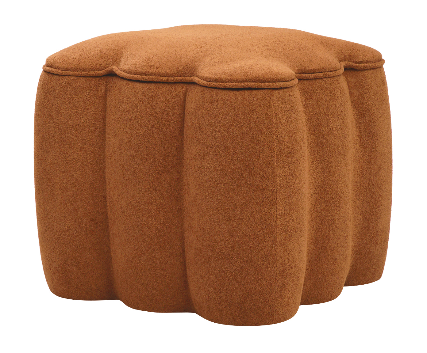 Puff Quadrado Boucle Pitanga Terracota image number 2