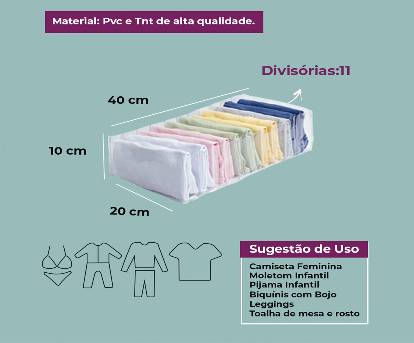 Organizador Colmeia Cristal Premium M Cinza - image 1