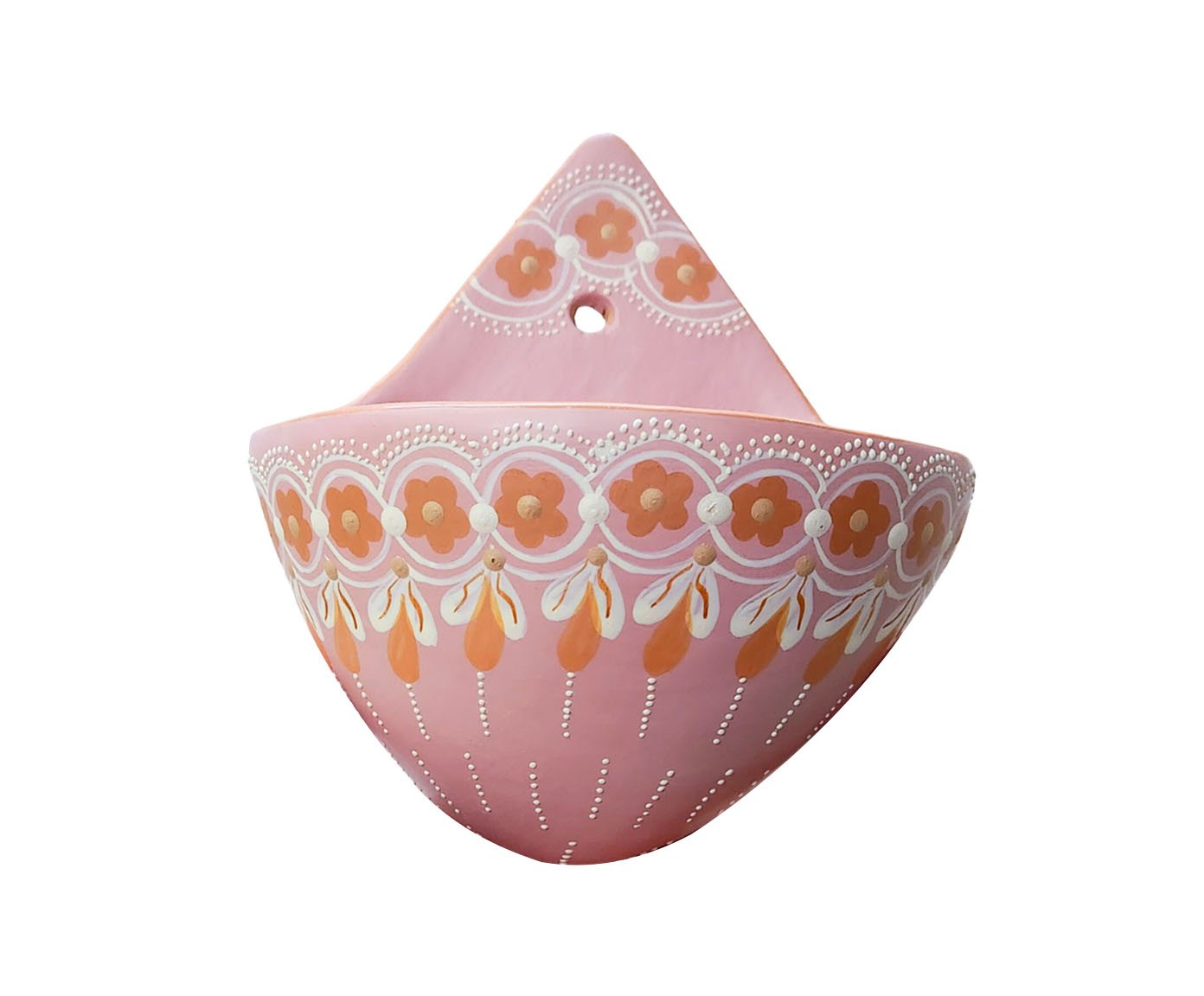 Vasinho M&eacute;dio de Parede em Cer&acirc;mica Jequitinhonha - Rosa image number 0