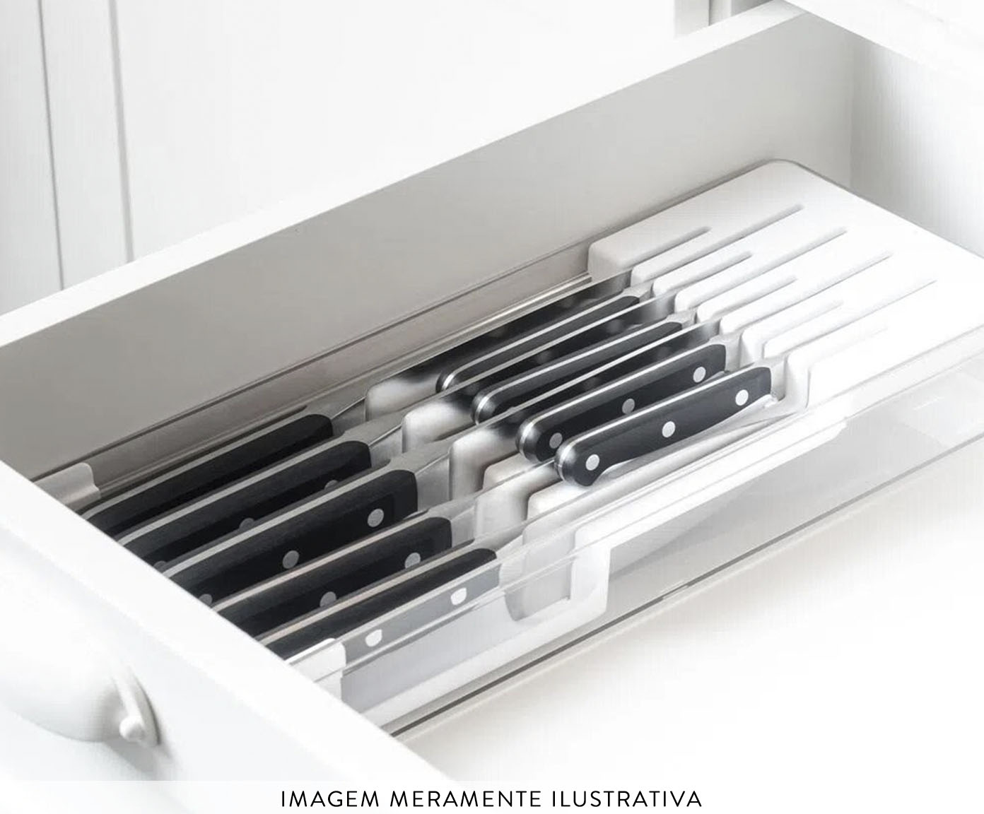 Organizador de Facas Clear - Branco Fechado - image 1