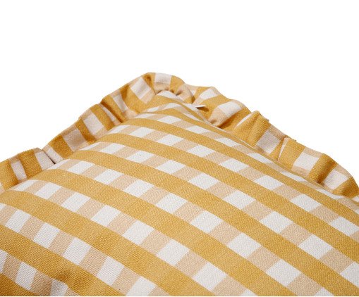 Capa de Almofada Retangular Estampada com Babados Vichy Elena Amarelo image number 3