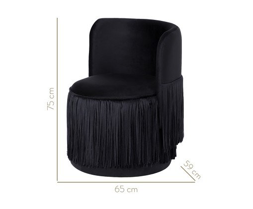 Poltrona Franja Dupla - Preto image number 10