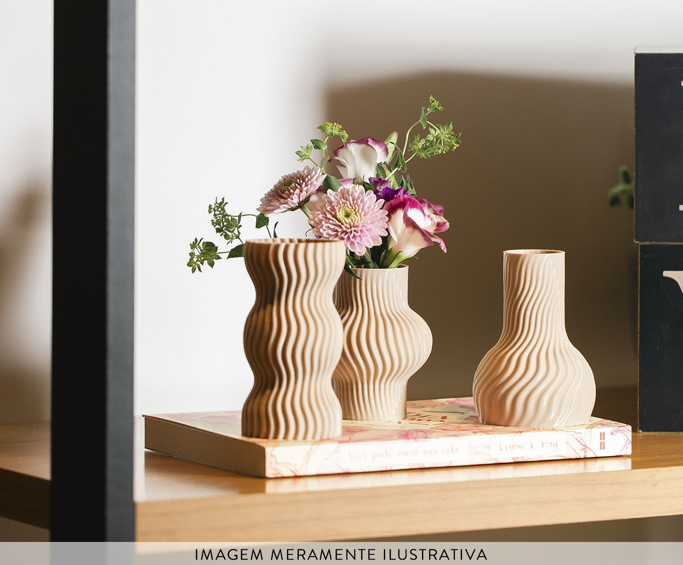 Mini Vaso Onda 3 Areia image number 7