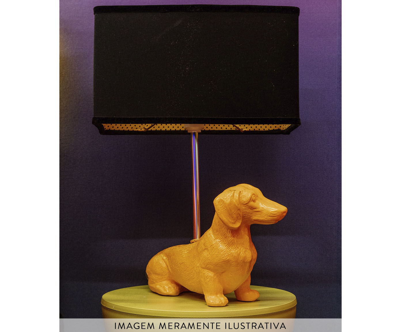 Base Lumin&aacute;ria Cachorro Dachshund Amarelo image number 4