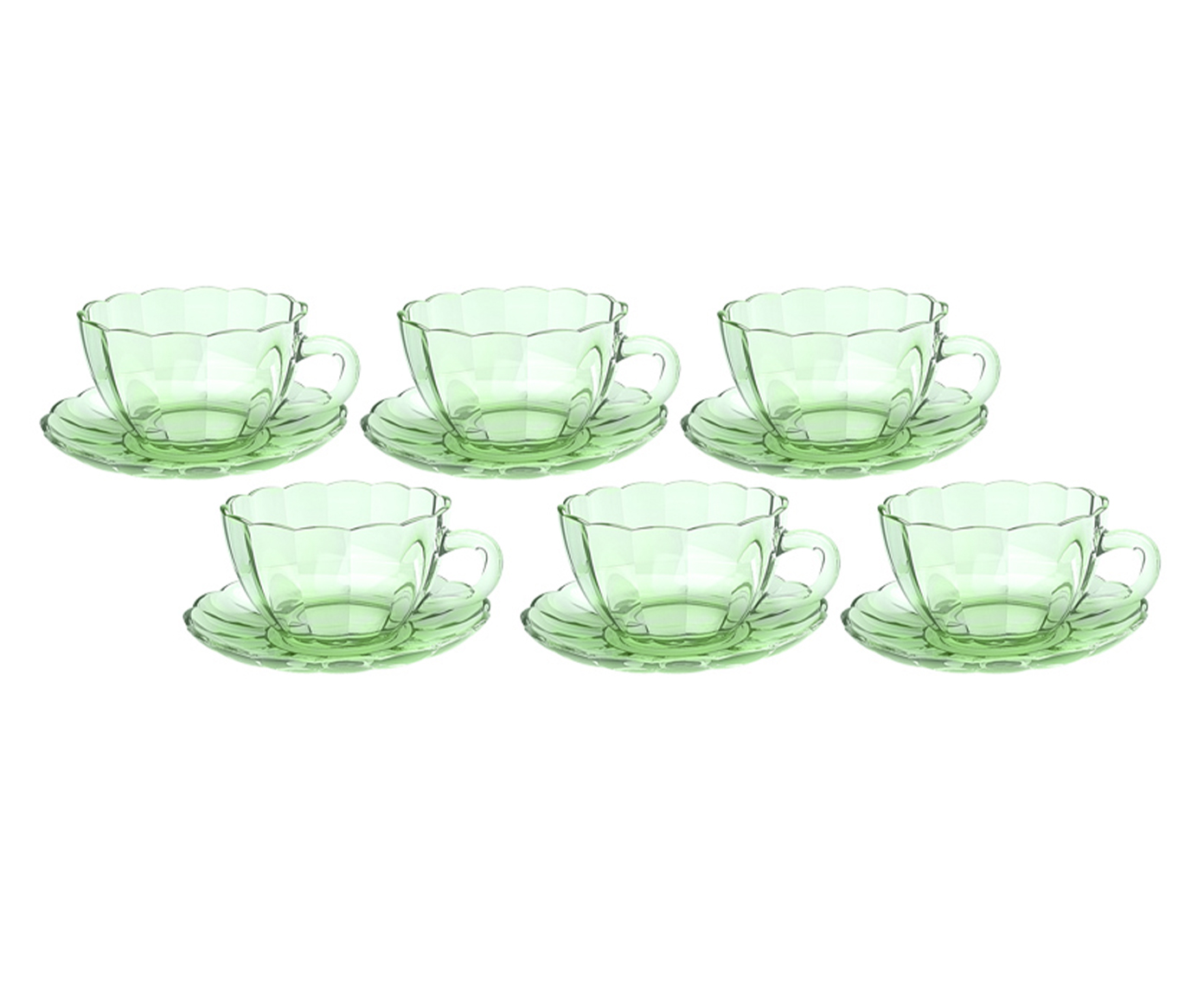 Jogo de X&iacute;caras para Ch&aacute; Peach Verde - image 1