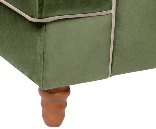 Sof&aacute; Windsor em Veludo - Verde com Vivo Cru image number 6