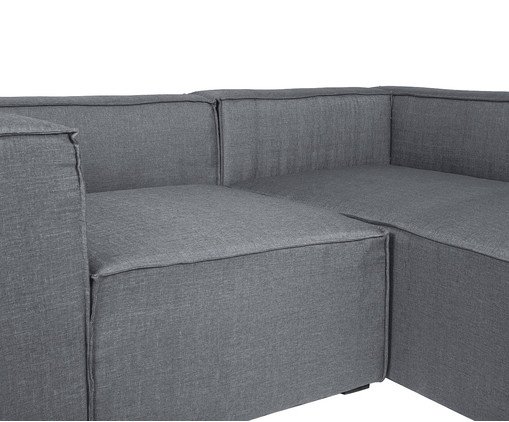 Sof&aacute; 2 M&oacute;dulos Chaise Mensa Cinza Escuro image number 4