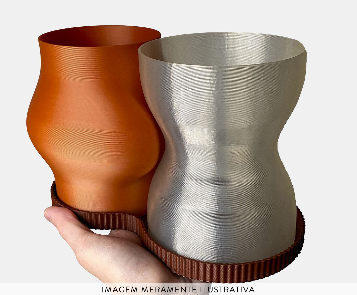 Jogo de Vasos Abra&ccedil;o Terracota e Transl&uacute;cido image number 1
