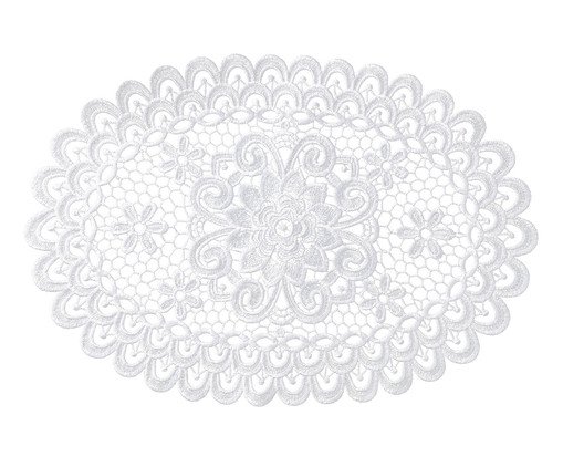 Lugar Americano Oval Floral Branco image number 0
