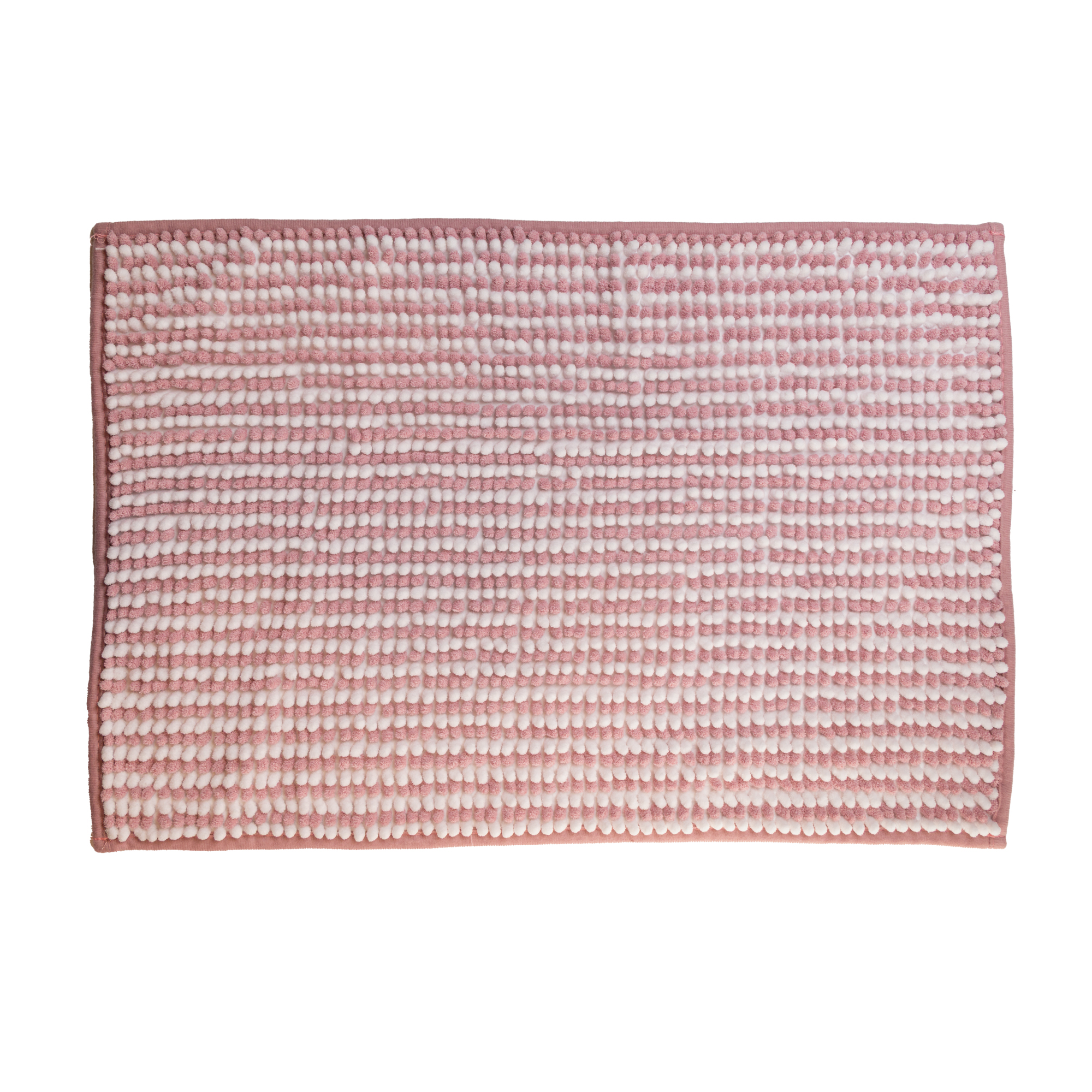 Tapete para Banheiro Comfort Branco e Rosa Chenille - image 0
