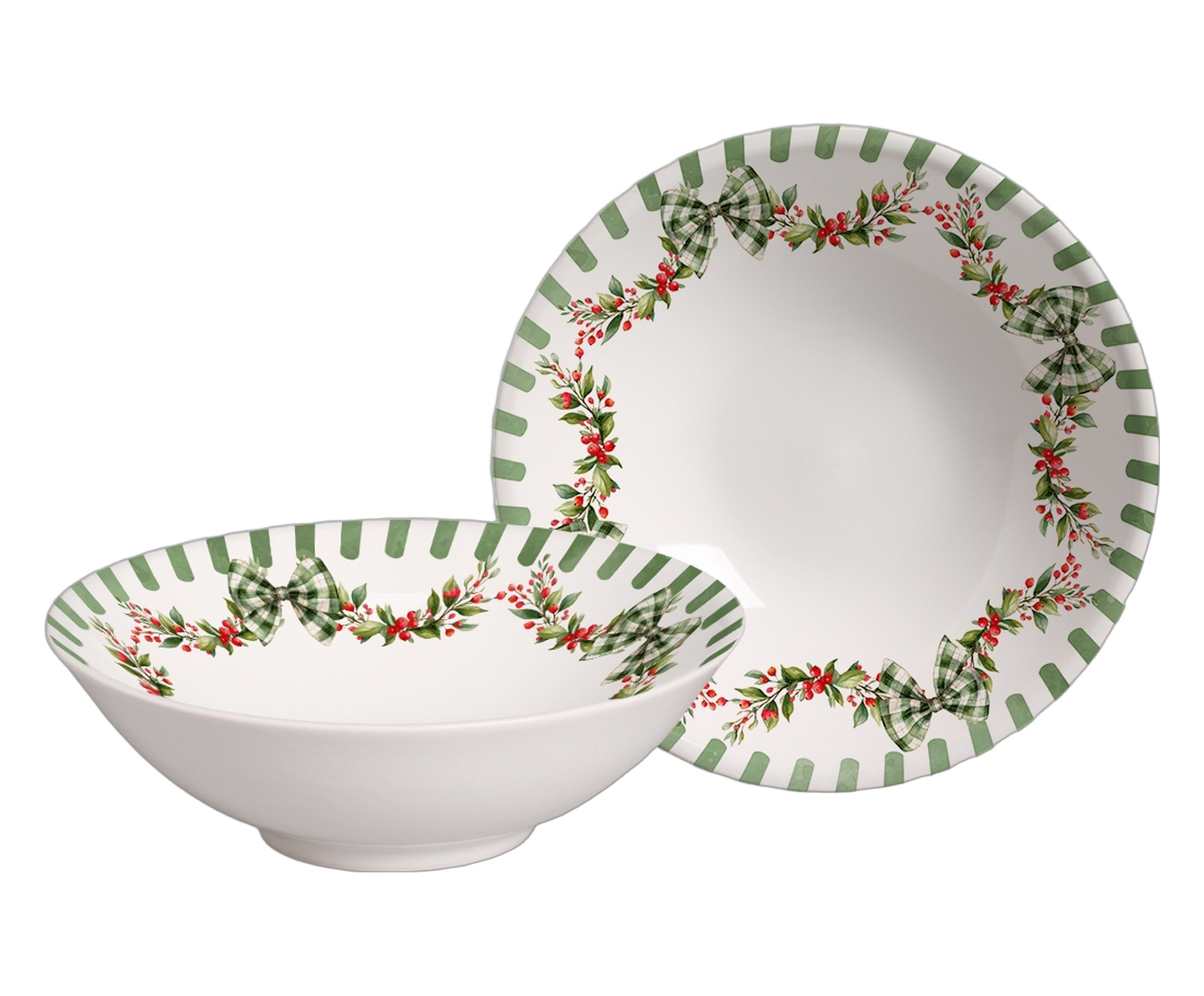 Jogo de Bowls Decorado Noite Feliz Verde image number 0